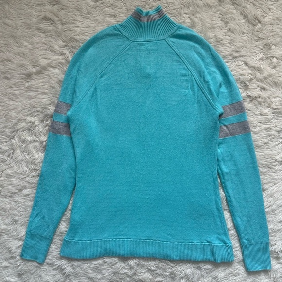 Nils Women's Big Sky Sweater 1/4 Zip Pullover Long Sleeve Blue Silver M - Picture 3 of 12